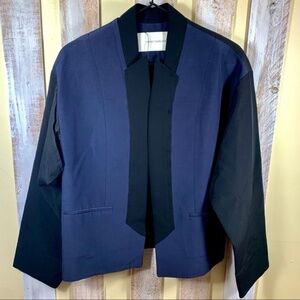 Cedric Charlier Black and Blue Godet Blazer S